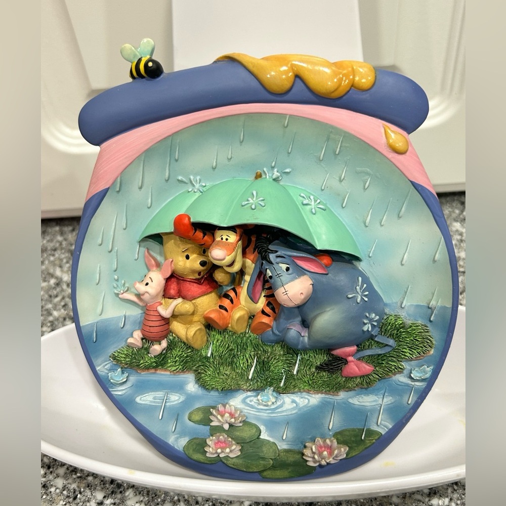 “IT'S JUST A SMALL PIECE OF WEATHER ” Winnie the Pooh 3D Sculptured Plate